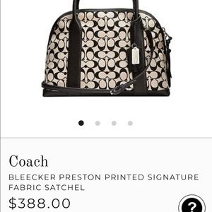 SOLD Coach bag BLEECKER PRESTON PRINTED SIGNATURE FABRIC SATCHEL